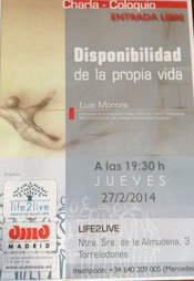 Coloquio, Luis Montes: “La disponibilidad de la propia vida”, en Torrelodones 
