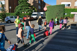 El pedibus a pleno rendimiento en Torrelodones 