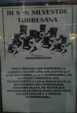 Entrenando para la San Silvestre torresana