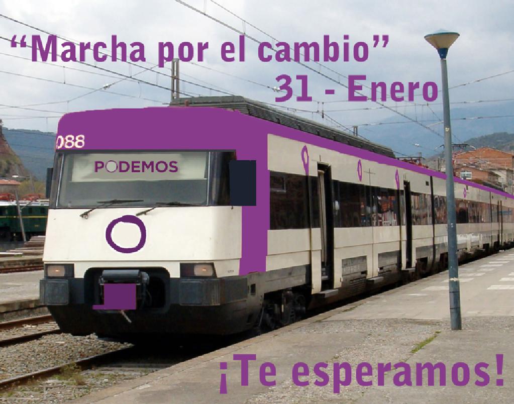 Mesas informativas en Torrelodones para la Marcha 31-E de PODEMOS