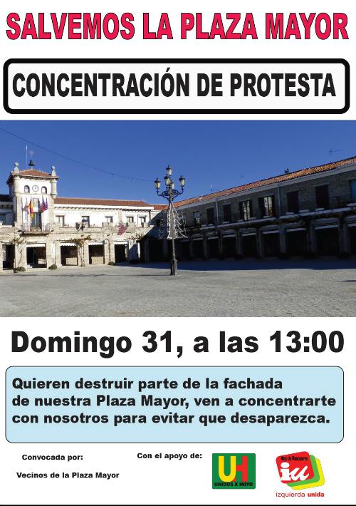 Concentración de protesta para salvar la Plaza Mayor de Hoyo de Manzanares