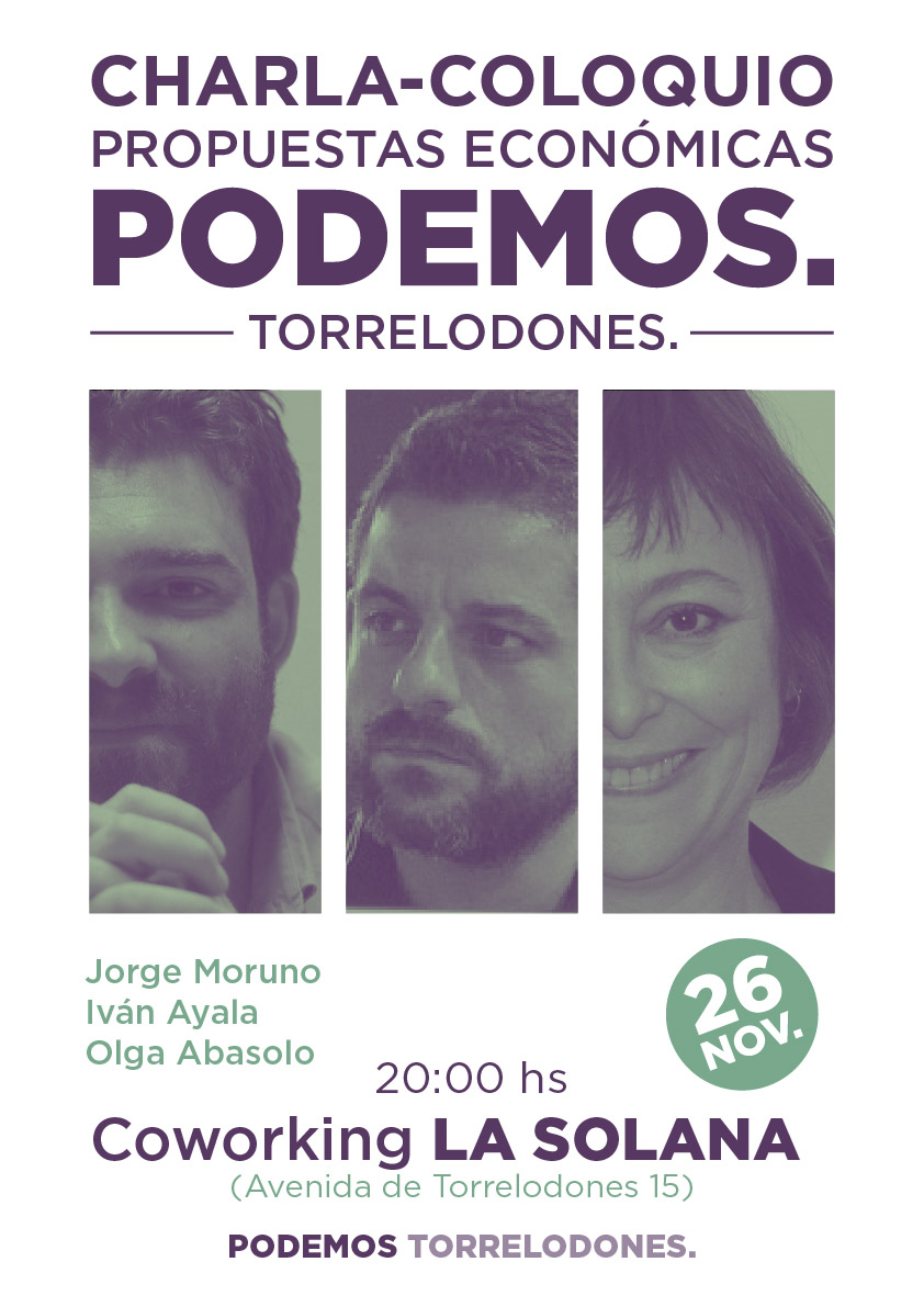 Propuestas económicas de PODEMOS en acto electoral en Torrelodones