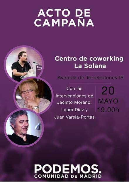 Acto de campaña de PODEMOS Comunidad de Madrid en Torrelodones.