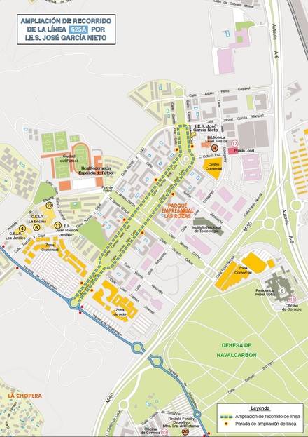 La línea de autobús 625A amplía su itinerario para facilitar el acceso al IES José García Nieto de Las Rozas