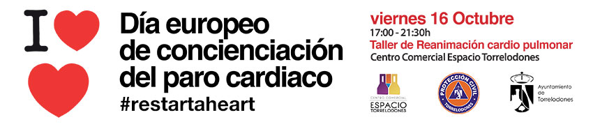 Protección Civil de Torrelodones conciencia hoy sobre el paro cardiaco