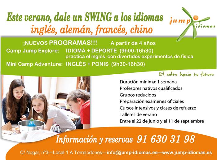 Jump Idiomas, inglés, francés, alemán, chino