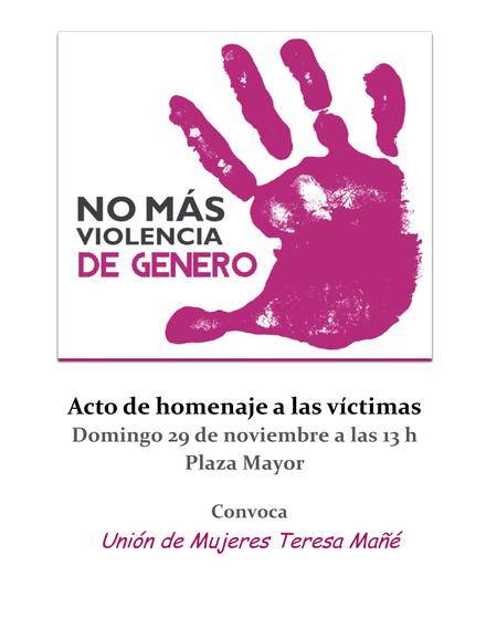La Unión de Mujeres `Teresa Mañé´ organiza un homenaje a las víctimas de la violencia machista