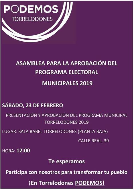 Podemos Torrelodones ya tiene candidatura para las municipales