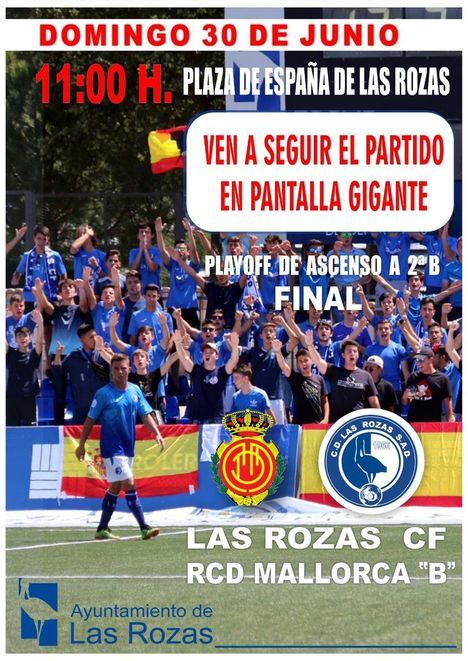 Una pantalla gigante para seguir en directo el ascenso de Las Rozas CF