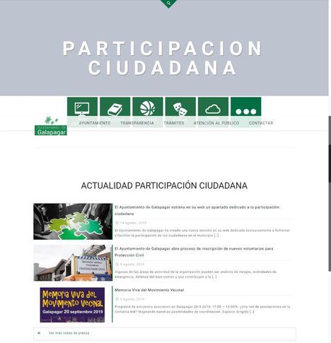 Nueva sección de Participación en la web municipal