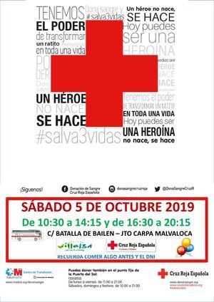 Maratón de donación de sangre de Cruz Roja este sábado