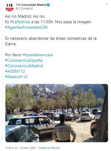 Llamamiento para que los madrileños no suban a las zonas recreativas de la Sierra, como La Pedriza o la Jarosa