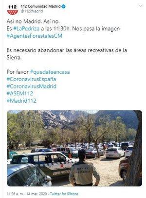 Llamamiento para que los madrileños no suban a las zonas recreativas de la Sierra, como La Pedriza o la Jarosa