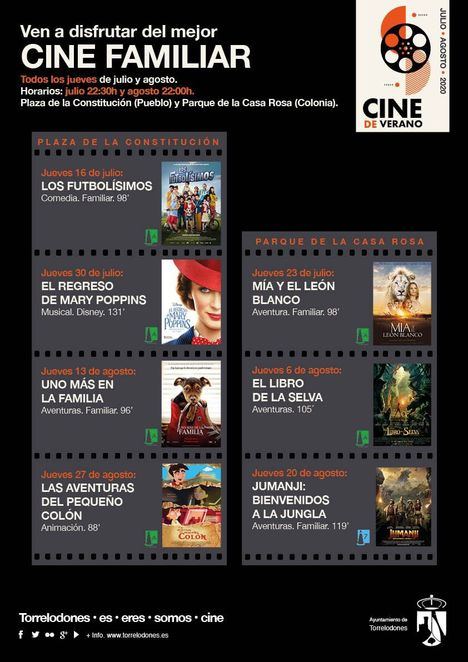 Desde el 16 de julio, Cine de Verano en Torrelodones