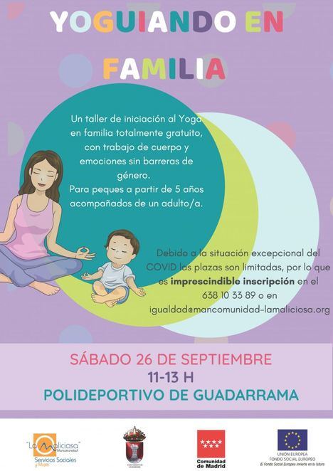 La Mancomunidad La Maliciosa ofrece en Guadarrama una actividad de Yoga en familia