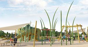 Un gran dinosaurio de 4,2 metros decorará el nuevo parque infantil de El Montecillo, en Las Rozas
 