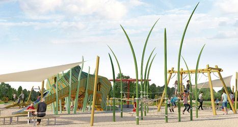 Un gran dinosaurio de 4,2 metros decorará el nuevo parque infantil de El Montecillo, en Las Rozas
 
