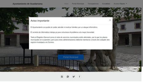 Un ciberataque inutiliza todo el sistema informático del Ayuntamiento de Guadarrama