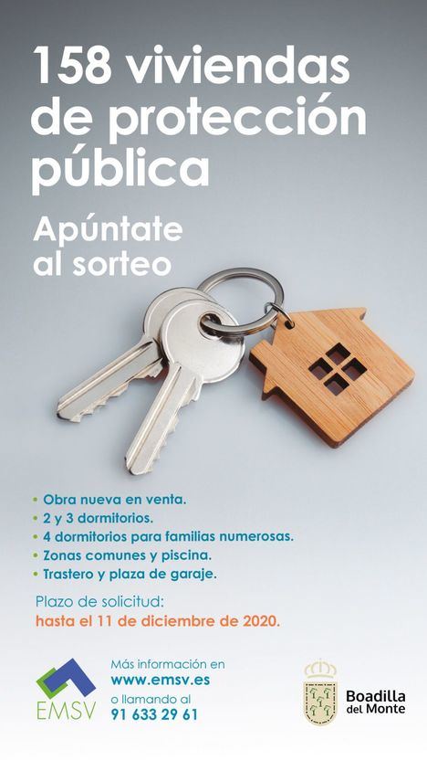 Boadilla abre el plazo de solicitud de 158 viviendas de protección pública en régimen de venta