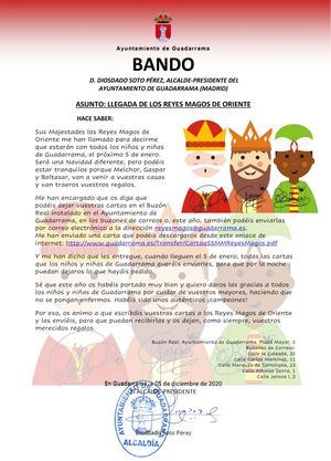Los Reyes Magos recibirán por correo electrónico las cartas de los niños y niñas de Guadarrama