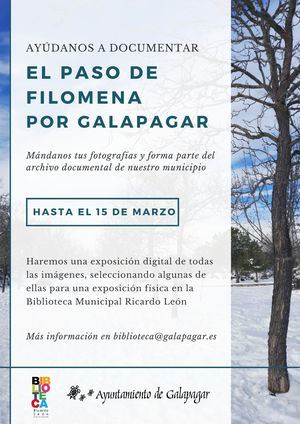 La Biblioteca Ricardo León de Galapagar invita a los vecinos a participar en una exposición sobre el paso de Filomena
 