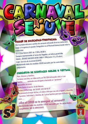 El Servicio de Juventud de Guadarrama propone un taller y un concurso on line para disfrutar del Carnaval