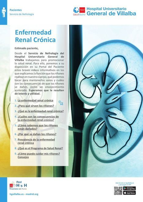 El Hospital Universitario General de Villalba lanza un programa de prevención de la enfermedad renal avanzada