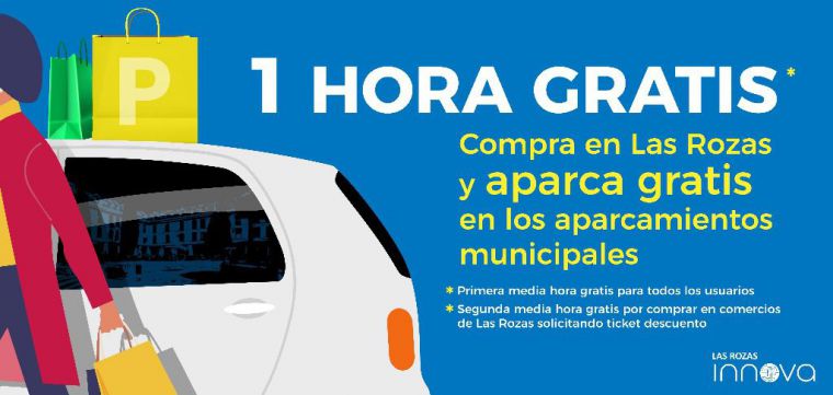 Desde el 1 de abril, Las Rozas Innova ofrece una hora gratis en los aparcamientos municipales