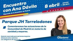 El PP de Torrelodones organiza un encuentro de la diputada Ana Dávila con los mayores de la localidad
 