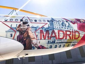 San Lorenzo volará por todo el mundo como imagen turística de la Comunidad de Madrid en un Airbus de Iberia