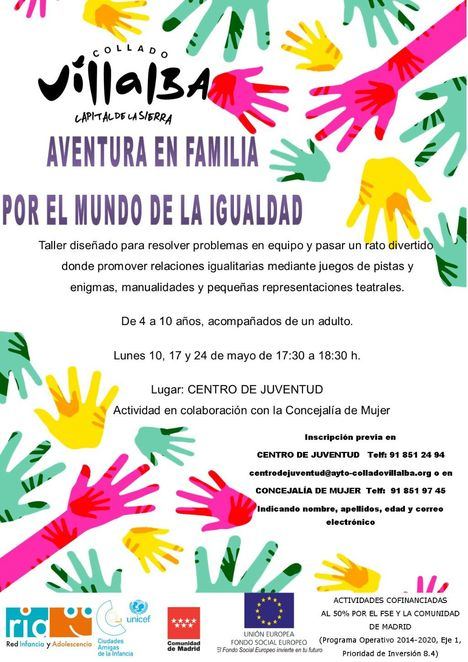 Abierto el plazo de inscripción en el taller ‘Aventura en familia por el mundo de la Igualdad’ de Collado Villalba
 
