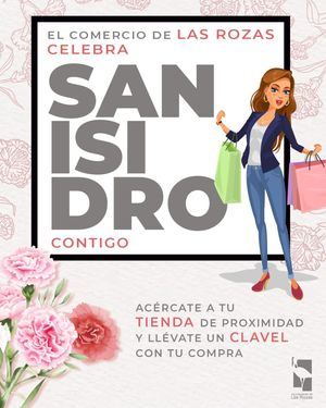 Claveles para los clientes de los comercios de Las Rozas por San Isidro