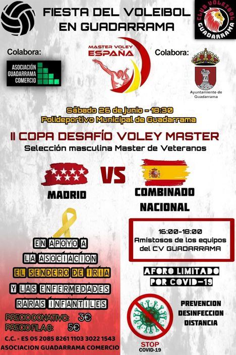 Deporte y solidaridad se unen en la II Copa Desafío Voley Máster de Guadarrama