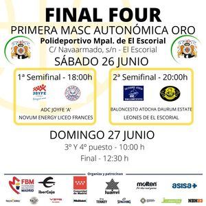 El polideportivo de Navaarmado de El Escorial acoge la Final Four Autonómica Masculina Oro de Baloncesto