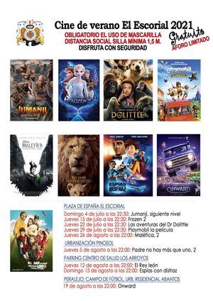 El Cine de Verano regresa a El Escorial durante los meses de julio y de agosto