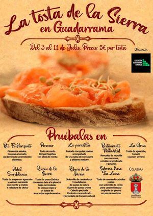 Hasta el 11 de julio, las mejores tostas de la Sierra se saborean en Guadarrama