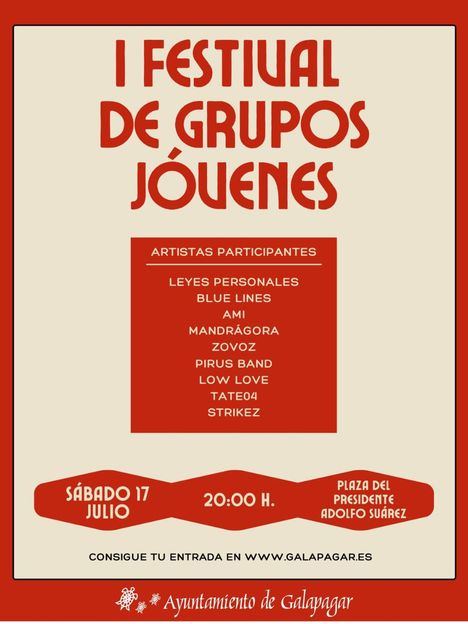 El I Festival de Grupos Jóvenes de Galapagar confirma a todos sus participantes