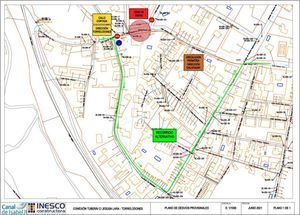 Mapa con los desvíos de tráfico previstos durante las obras