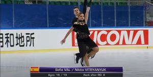 La patinadora de Torrelodones Sofía Val, sexta en su primera competición de Grand Prix tras cambiar de pareja