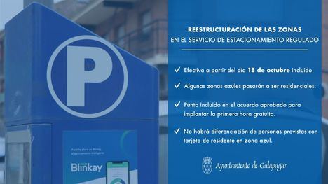 Galapagar reestructura las plazas de estacionamiento regulado y cambia plazas azules por verdes