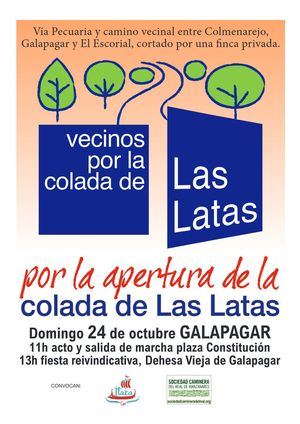 La Sociedad Caminera organiza una nueva marcha para exigir la apertura de la Colada de Las Latas