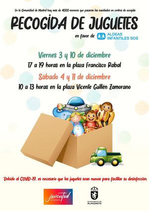 El Ayuntamiento de Alpedrete recogerá juguetes para Aldeas Infantiles SOS
