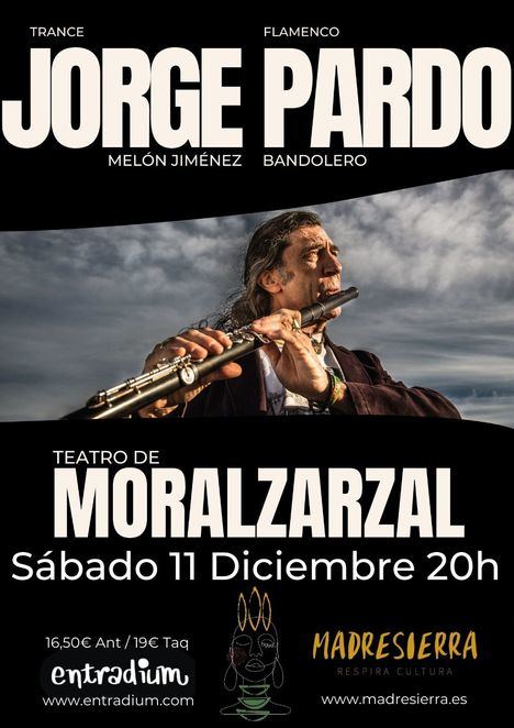 Jorge Pardo actuará el 11 de diciembre en el Teatro Municipal de Moralzarzal