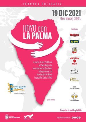 Hoyo de Manzanares invita este domingo a los vecinos a ser solidarios con la Isla de la Palma