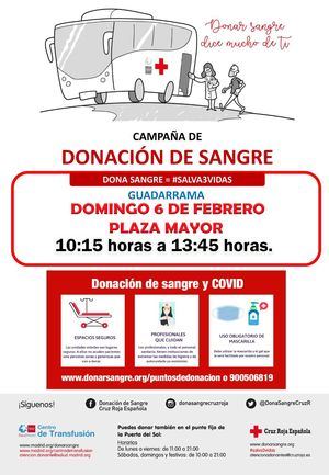 Una unidad móvil de donación de sangre visitará Guadarrama este domingo, 6 de febrero