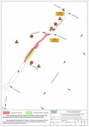 La calle José Sánchez Rubio de Torrelodones permanecerá cortada por obras varias semanas