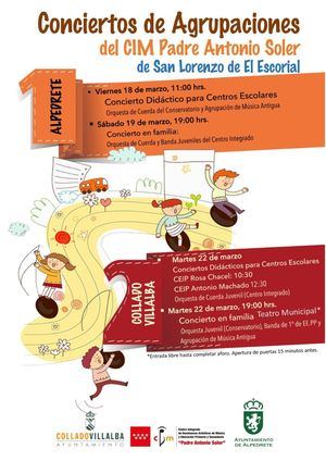 Collado Villalba organiza una serie de conciertos gratuitos con el Centro Integrado Padre Antonio Soler