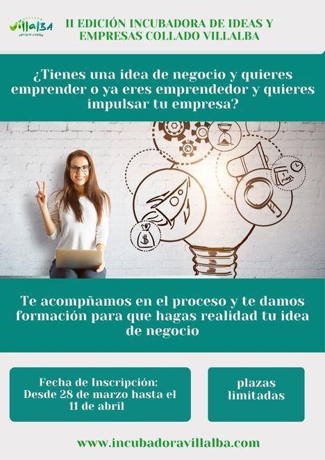 Collado Villalba lanza la segunda edición de la Incubadora de Ideas, dirigida a emprendedores
