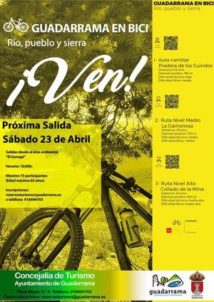 Este sábado, 23 de abril, nueva propuesta del programa Guadarrama en Bici