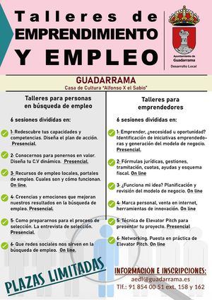 Guadarrama ofrece dos cursos gratuitos para mejorar el acceso laboral de desempleados y emprendedores